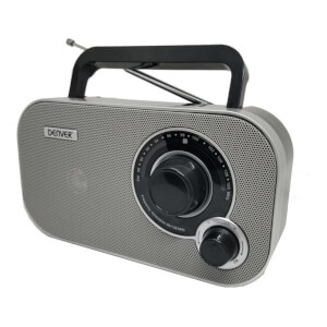 Denver Analog FM-radio Grå och svart